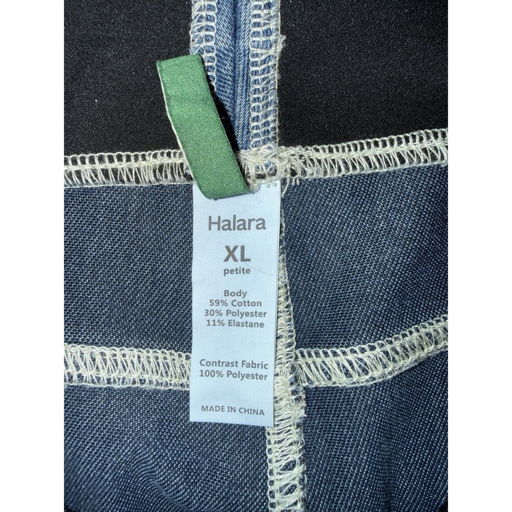 Halara Flex High Waisted Wide Leg Stretchy Knit Casual Jeans XL Petite Blue Gray - Picture 4 of 8